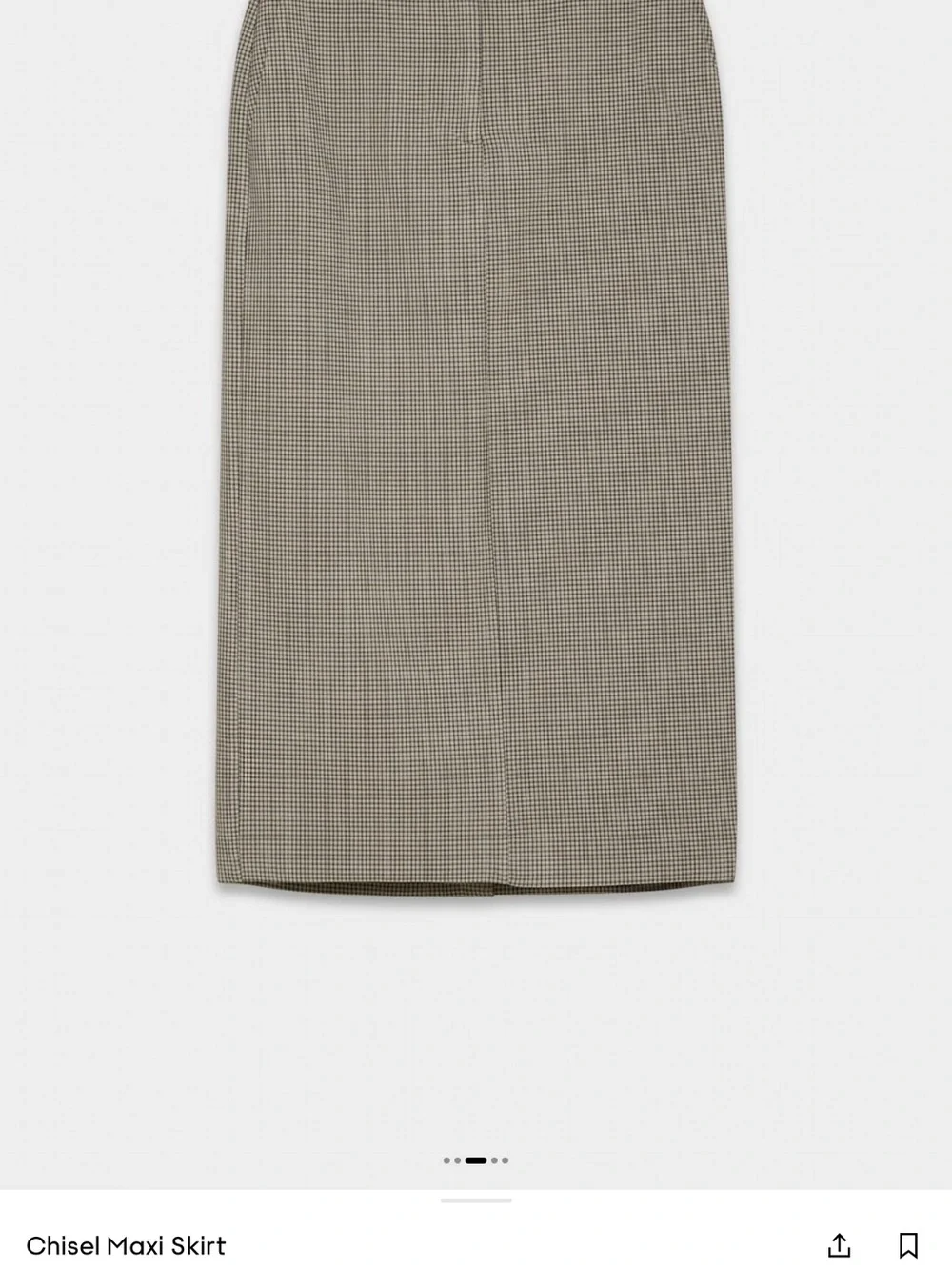NWT Aritzia Chisel Maxi Skirt by Babaton, Grey Check, Maxi Pencil Skirt, Size 6 - Picture 12 of 16